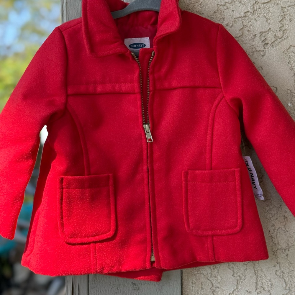 Old Navy Kids Bright Red Pea Coat